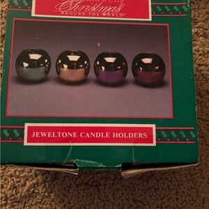 Christmas Jeweltone Candle Holders Set